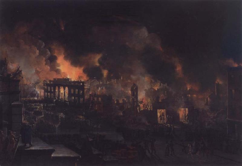 Nicolino V. Calyo Great Fire of New York as Seen From the Bank of America France oil painting art